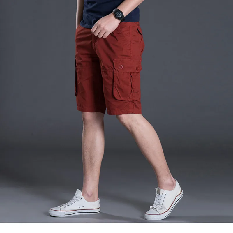 Мужские бриджи летние короткие мешковатые с несколькими карманами на молнии