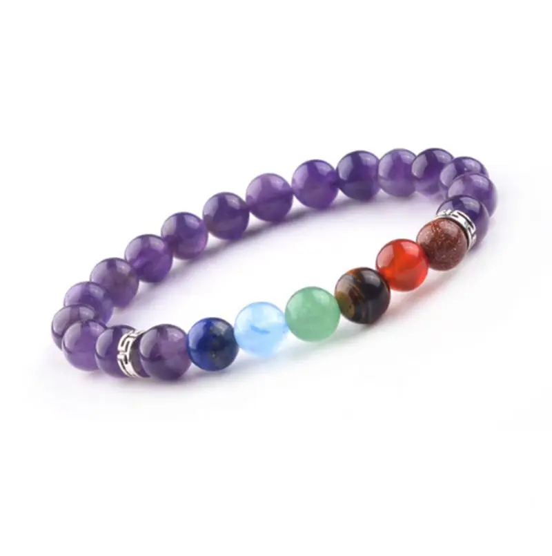 7 чакра браслет мужчины фиолетовый bijoux armbanden вур vrouwen женщин исцеление баланса