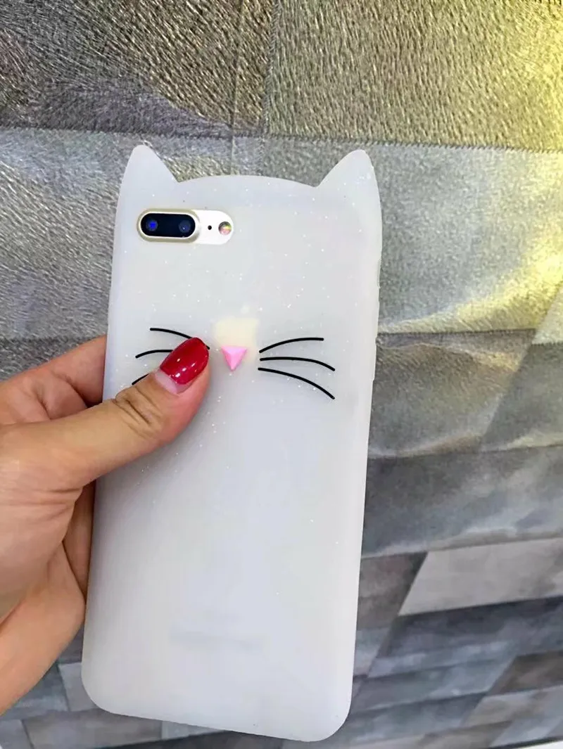 Lanyard+3D Cartoon Black white Cat Beard Soft Silicone Phone Case for Samsung GALAXY A320 A5 A7 J120 J310 J5 J7 Prime 2016 2017 | Мобильные