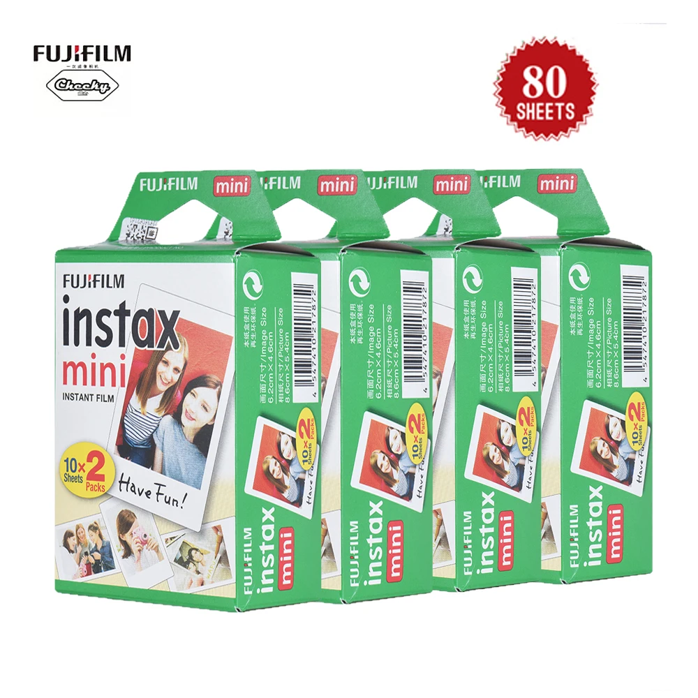 

Original 80 Sheets Fujifilm Instax Mini Film Photo Paper Snapshot Album Instant Print for Fujifilm Instax Mini 7s/8/25/90/9