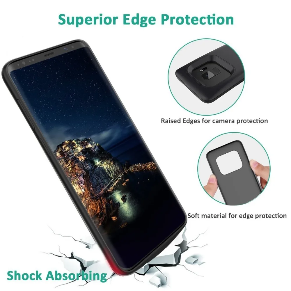 Gagaking Батарея Зарядное устройство чехол для samsung Galaxy S9/S8 4700/5200 мА/ч Перезаряжаемые