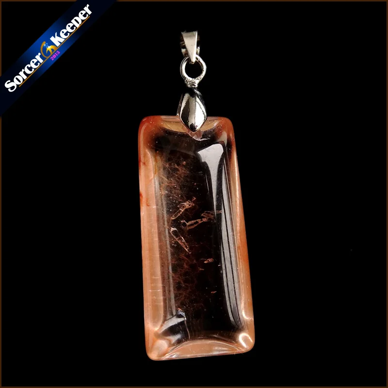 Для женщин Jewelry Цепочки и ожерелья Мода Редкие натуральный камень красный кролик волосы мех Рутиловый Кварц полированный кулон YS210
