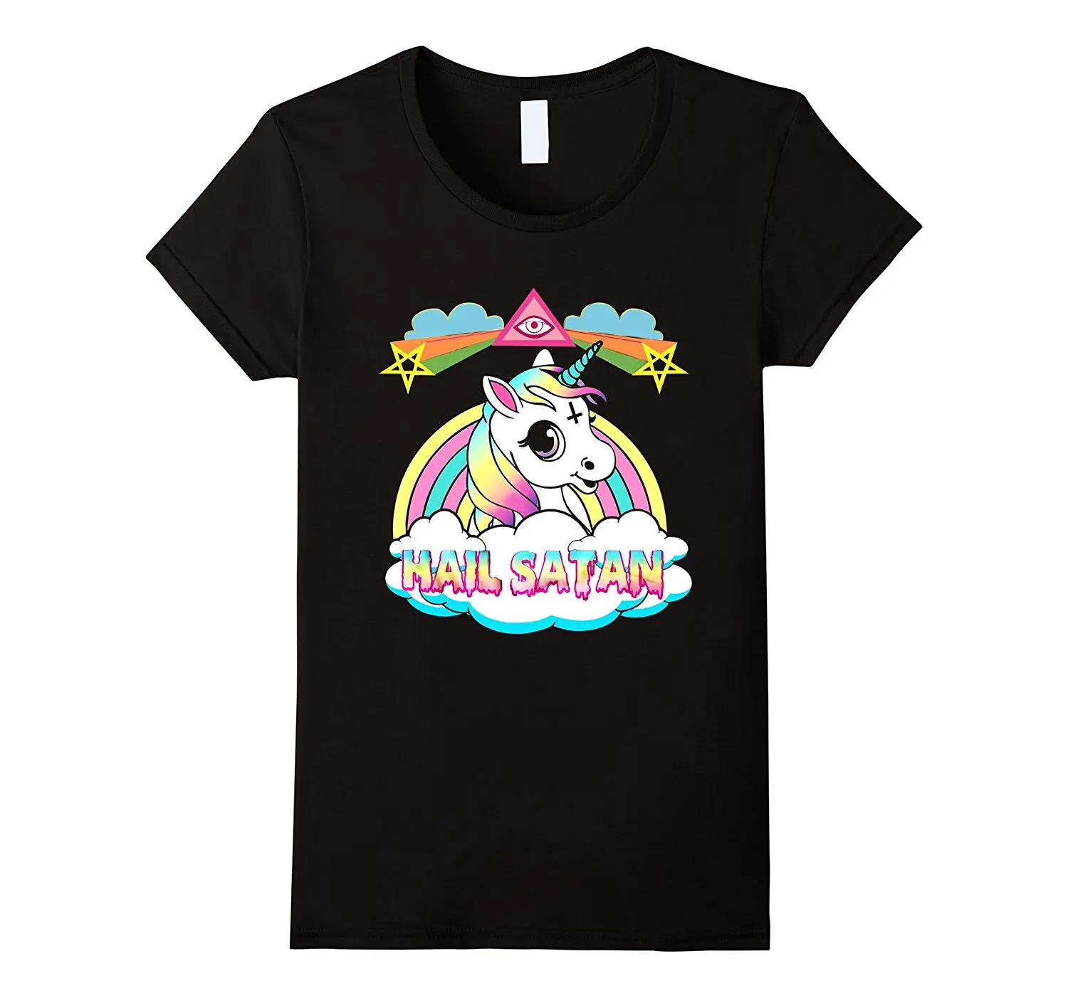 Женская футболка с принтом единорога металлическая рисунком|top tees|women t shirtwomens shirt