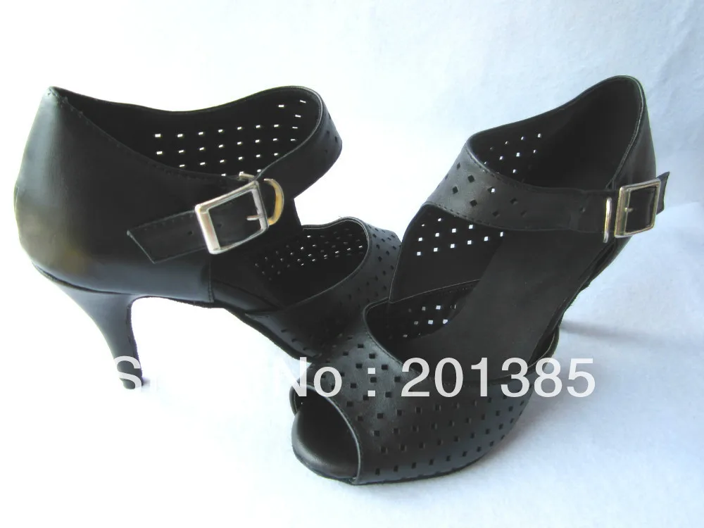 Женская обувь для бальных танцев черная кожаная латиноамериканских сальсы новая