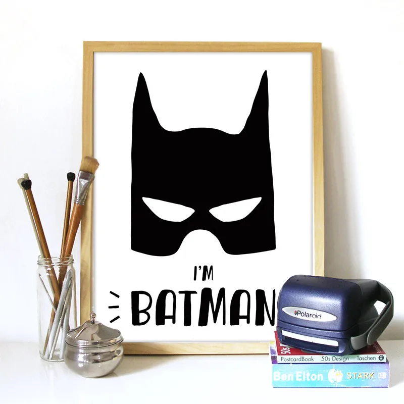 Новый скандинавский Мстители Бэтмен Человек-паук Железный человек Цитата холст