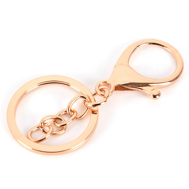 Gold 10 шт./лот, брелок для ключей, длинный популярный, классический, покрытый омаром, застежка, крючок для ключей, цепочка для изготовления ювелирных изделий, брелок для ключей - Цвет: Gold