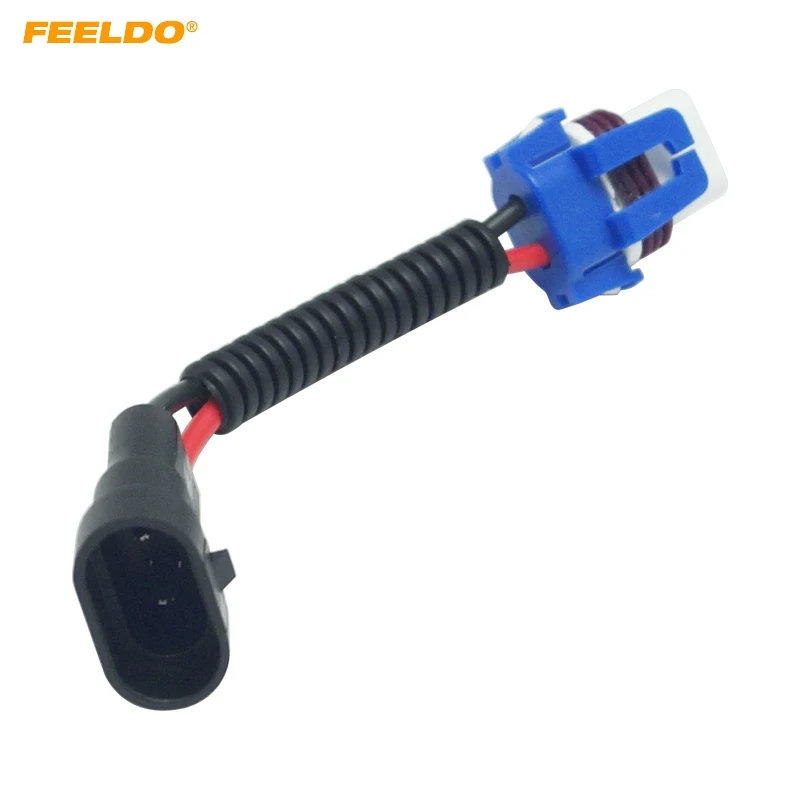 

FEELDO 10Pcs 9005 Headlights Bulb Light Connector Harness Wire Plug Extension Ceramic Socket #AM5460