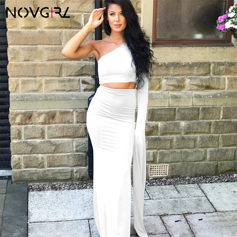 Novgirl одно платье с открытыми плечами длинное Элегантное облегающее длинным