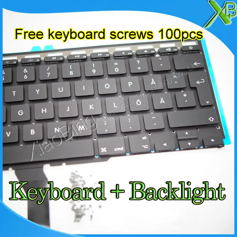 Новая шведская клавиатура SE с подсветкой и винтами для клавиатуры 100 дюйма MacBook Air