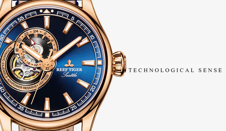 Риф платье с тигром для мужчин часы Reloj Hombre синий Tourbillon лучший бренд класса люкс автоматические механические часы Relogio Masculino RGA1639