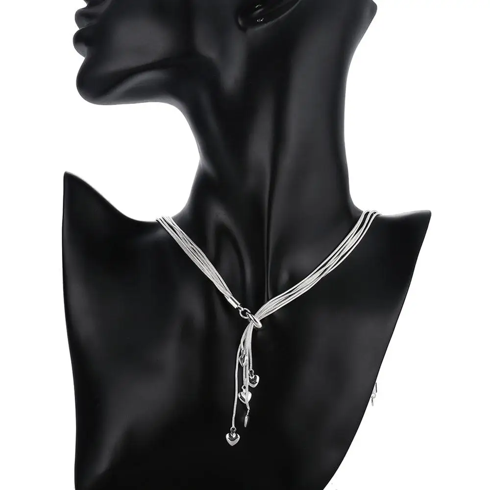 925 Silver Necklace Fashion Simple Small Heart Chains For Women Female Jewelry Wholesale | Украшения и аксессуары