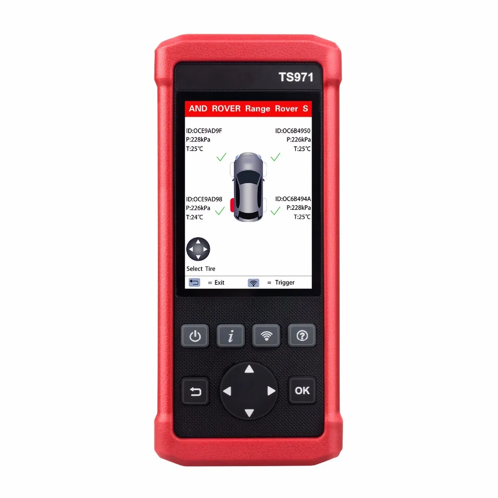 Запуск TS971 система мониторинга состояния шин через Bluetooth активации инструмента Беспроводной шины для легковых автомобилей Давление Сенсор мониторинга 433 МГц/315 МГц PK TS401 TP200 EL-50448