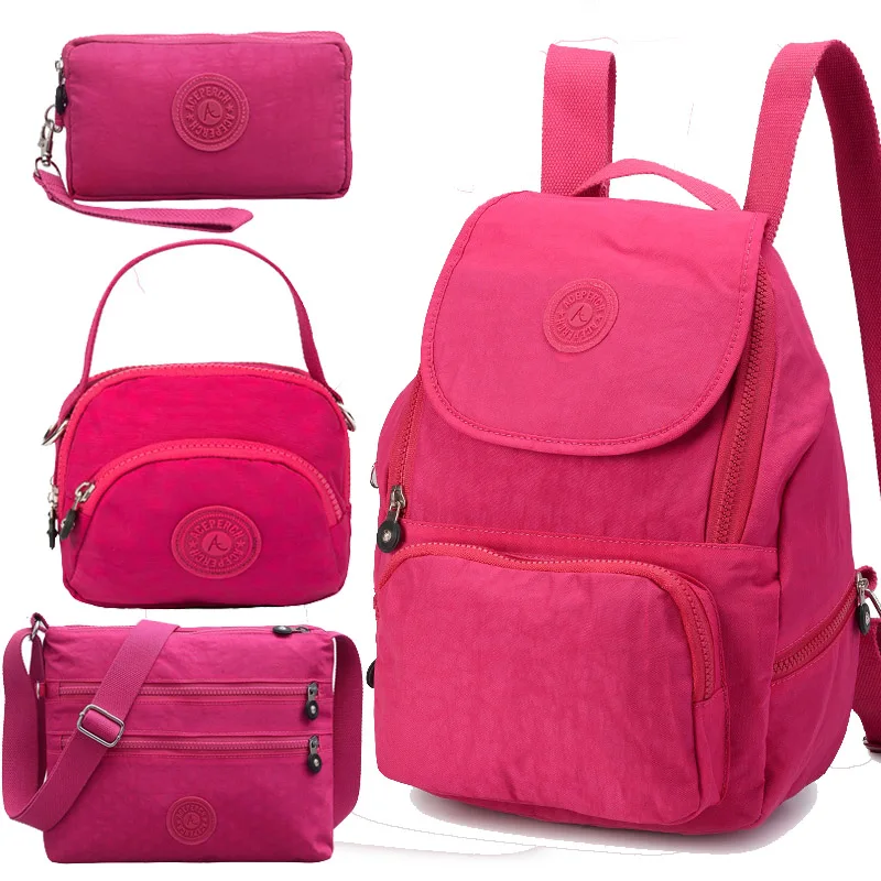 ACEPERCH, Женский школьный рюкзак для девочки-подростка, Mochila Feminina Escolar, женский рюкзак с обезьянкой, нейлоновая водонепроницаемая сумка - Цвет: Rose Red