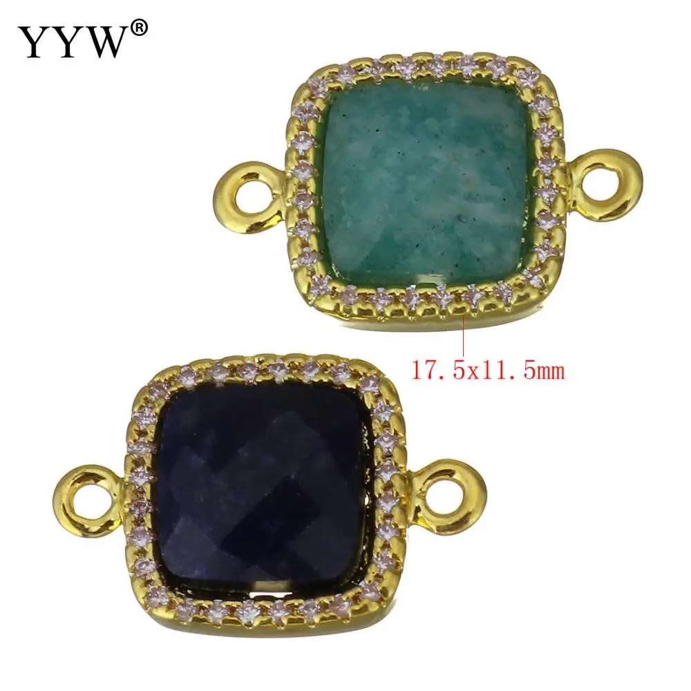 

Natural Crystal Pendant Connector Square Druzy Natural Stone Connectors Charms for Jewelry Making Christmas Charms Randomly Sent
