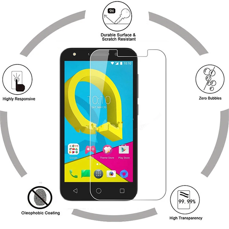 Защитное стекло 5 дюймов для Alcatel U5 U защита экрана 9H 2.5D закаленное пленка телефона