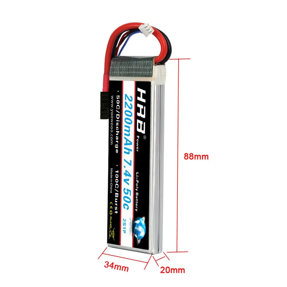 12 шт hrb lipo 2s аккумулятор 74 в 2200 мач 50c rc а