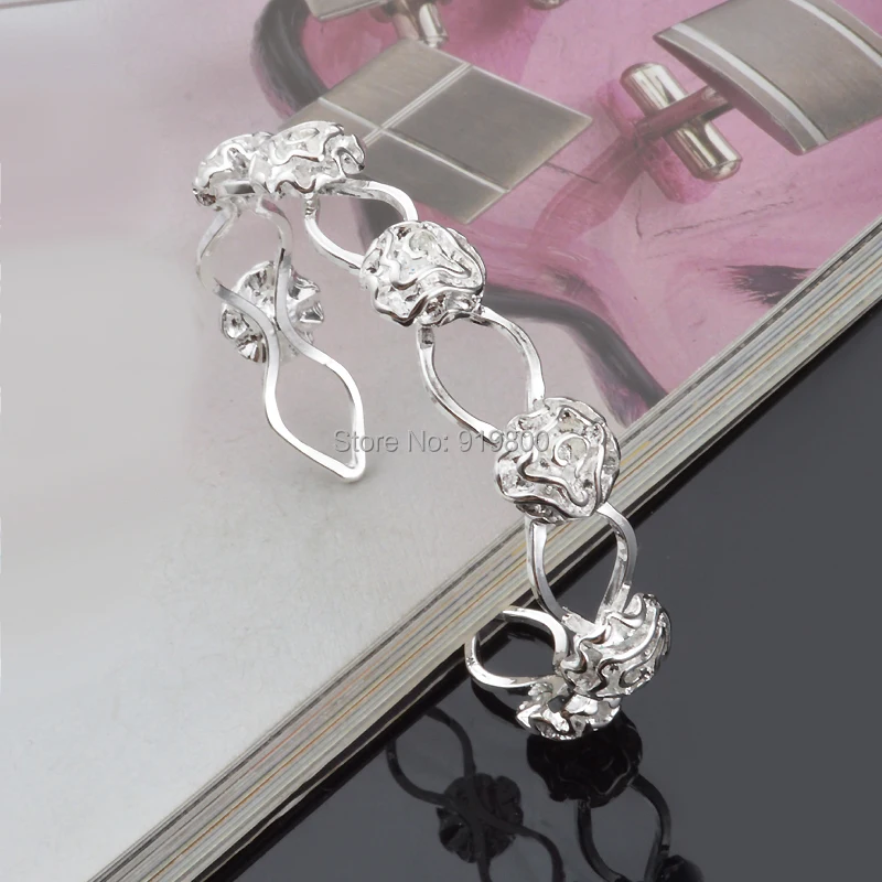 Мода стерлингового серебра 925 браслеты роза открыть для женщин braccialetti за ле донн |