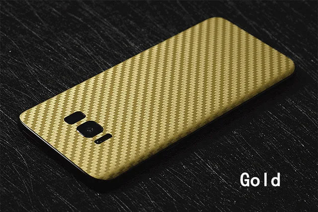 Carbon Gold 3D углеродного волокна кожи Защитная пленка Обёрточная бумага кожи Телефон Назад пасты фильм Стикеры для SAMSUNG Galaxy S10 плюс S10e S9 s8+ Примечание 8 9 - Цвет: Carbon Gold