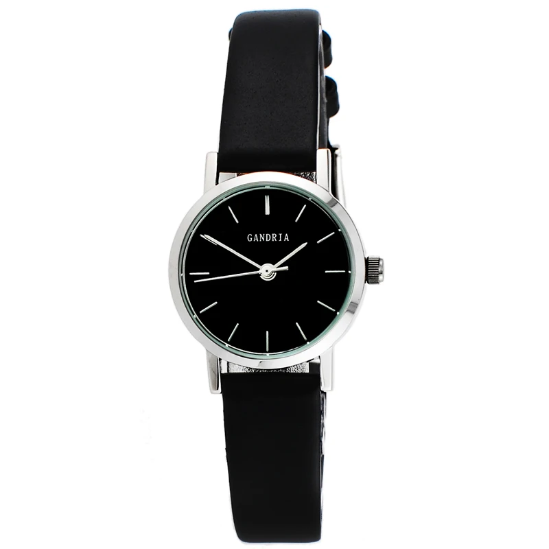 woman leather black Женские часы GRANDIA, роскошные брендовые кварцевые парные часы, водонепроницаемые женские модельные Простые Модные повседневные наручные часы для влюбленных, 6021 - Цвет: woman leather black