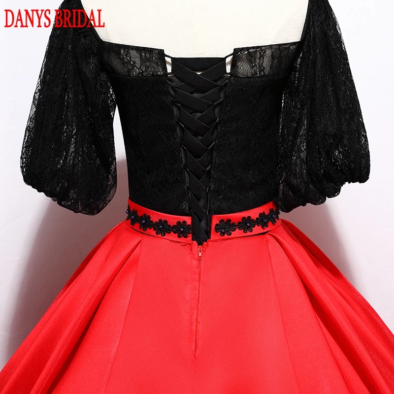 Красное и черное бальное платье принцессы Пышные платья Маскарадные для девочек
