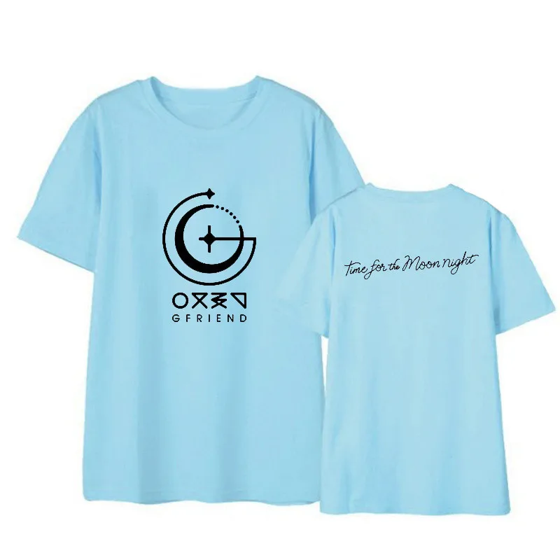 Kpop GFRIEND Time For The Moon Album Shirts Повседневная Свободная одежда в стиле хип-хоп футболка Топы с короткими рукавами футболка DX664