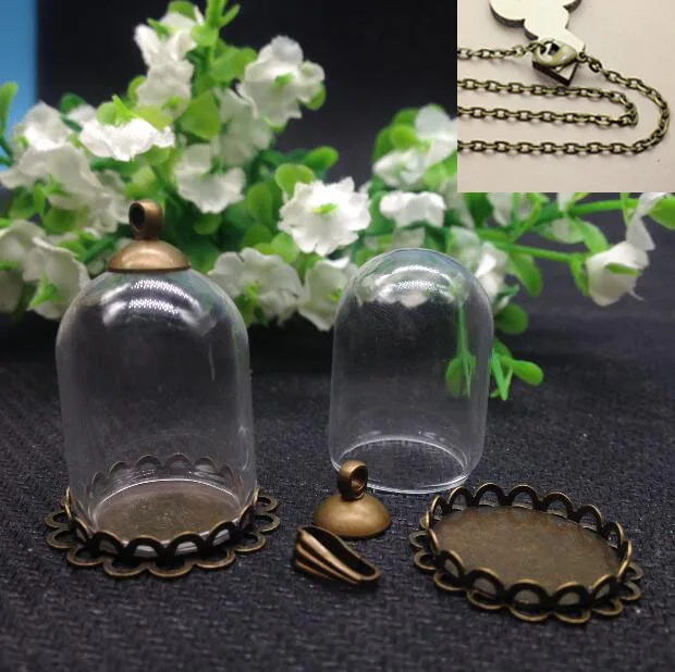Подвеска в виде бутылки 25*18 мм под античную бронзу стеклянные шары | Украшения и