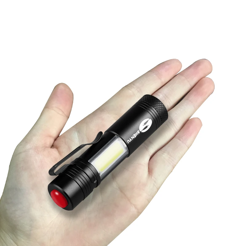 SHENYU удара мини-Penlight Cree светодиодный свет Портативный Cree Q5 светодиодный фонарик 4 Режим фокусировки факел Портативный строб лампы Фонари AA/14500