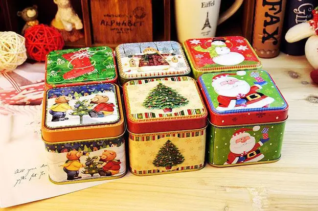 

Christmas Style Tin Box Metal Storage Box Jewelry Case Candy Box Christmas gift case