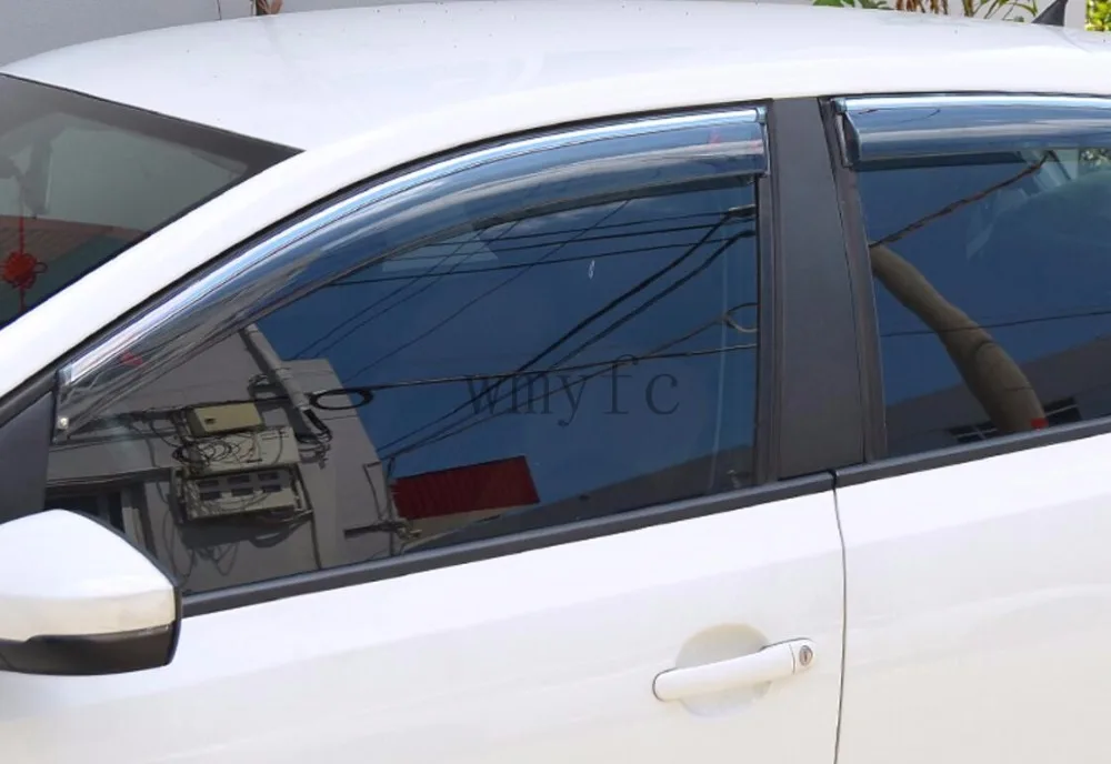 Защитный козырек от солнца дождя и ветра для VW Volkswagen Polo 2014 2015 2016 2017 4 шт.|window visor|wind