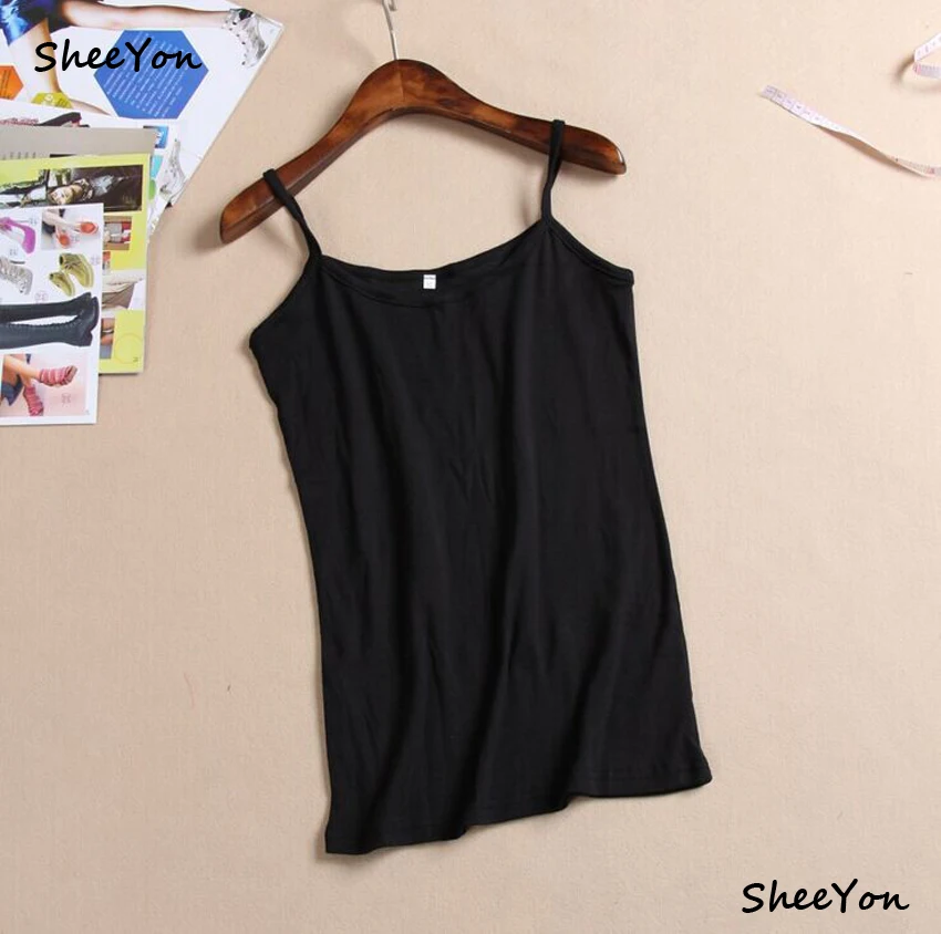 Sheeyon Женские повседневные однотонные тонкий нижний топы на бретельках Короткие