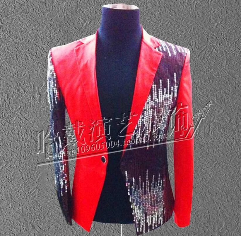 Мужская певица красные черные синие фиолетовые пайетки костюм куртка Camisa Masculina