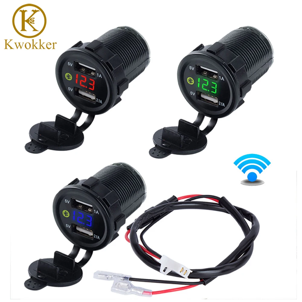 KWOKKER Bluetooth Смарт поиск автомобиля двойной USB прикуриватель зарядное устройство 4.2A