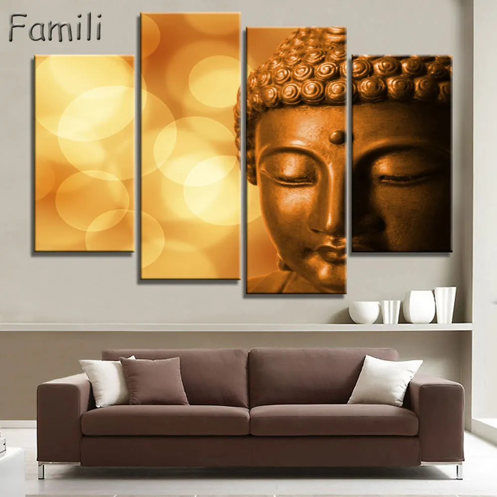 4 панели абстрактная печать буддизм будда картина холст искусство Буда картины