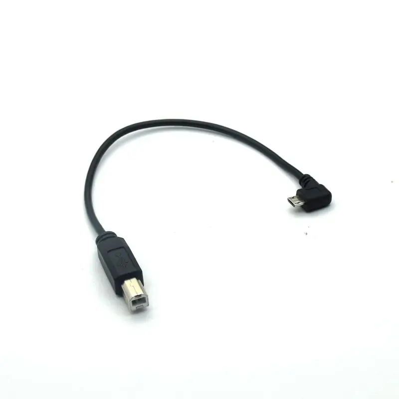 25 см USB 2 0 стандартный B штекер к Micro 5 pin 5pin правый угол 90 градусов кабель для