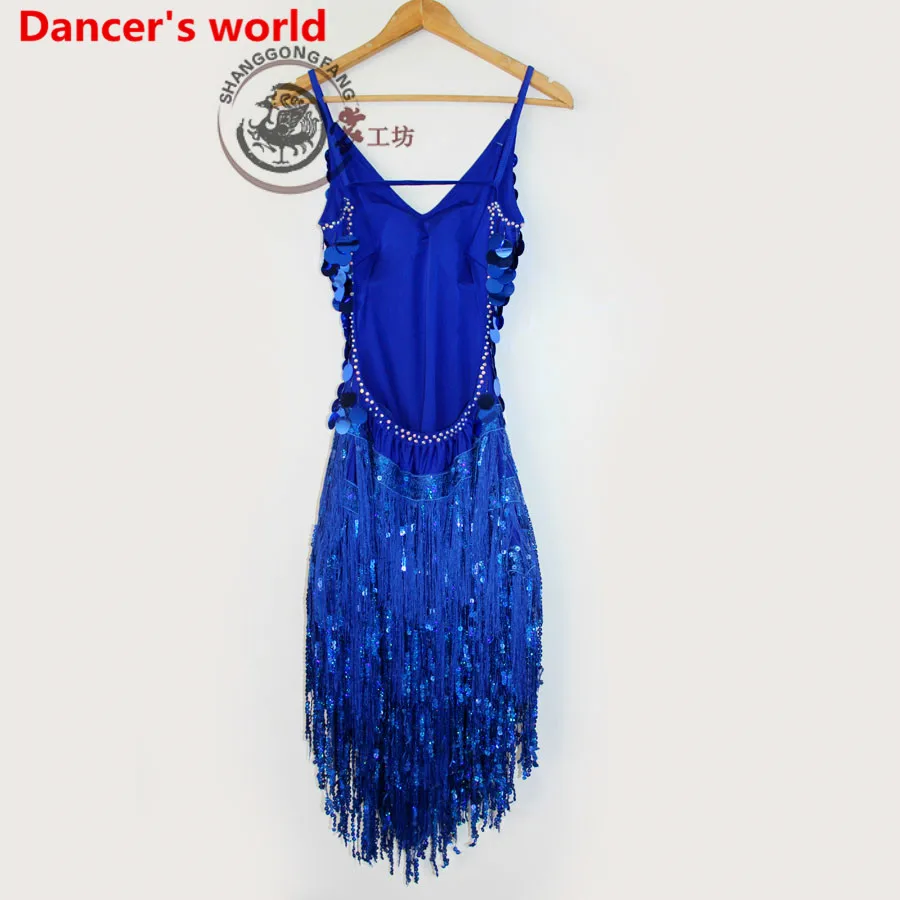 2017 Настраиваемые цвета платье с кисточками для латинских танцев женское стиль