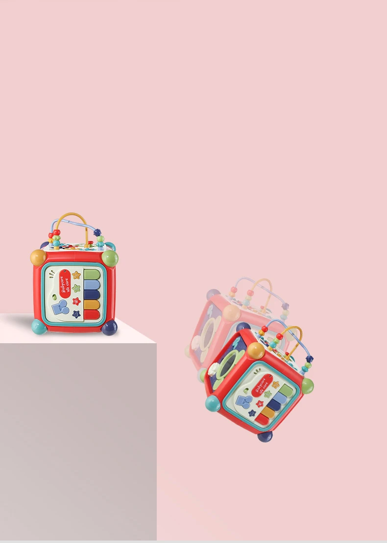 Babycare, детская коробка для занятий, многофункциональная музыкальная игрушка магический куб, часы, геометрические блоки, сортировка, развивающие игрушки
