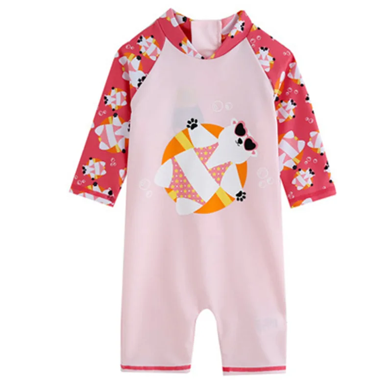 2018 Newbaby девушки купальник Медведь Цельный мультфильм мальчиков детские