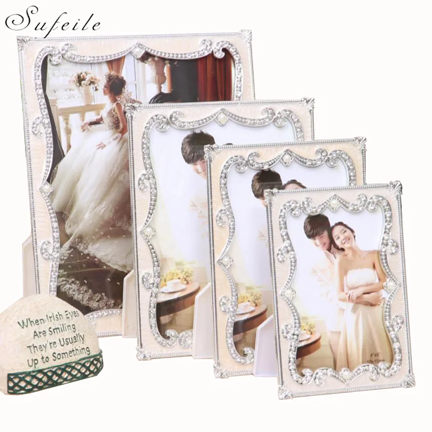 

SUFEILE High-end fashion photo frame European wedding gift Picture frame 6inch & 7inch & 8inch photo put on the table D30
