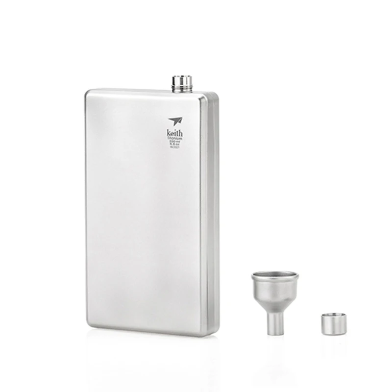 200ml 200 мл Keith Pure titanium фляжка фляга Спортивная бутылка портативная для отдыха на природе горшок бутылка посуда для напитков спортивные бутылки Ti9307 - Цвет: 200ml