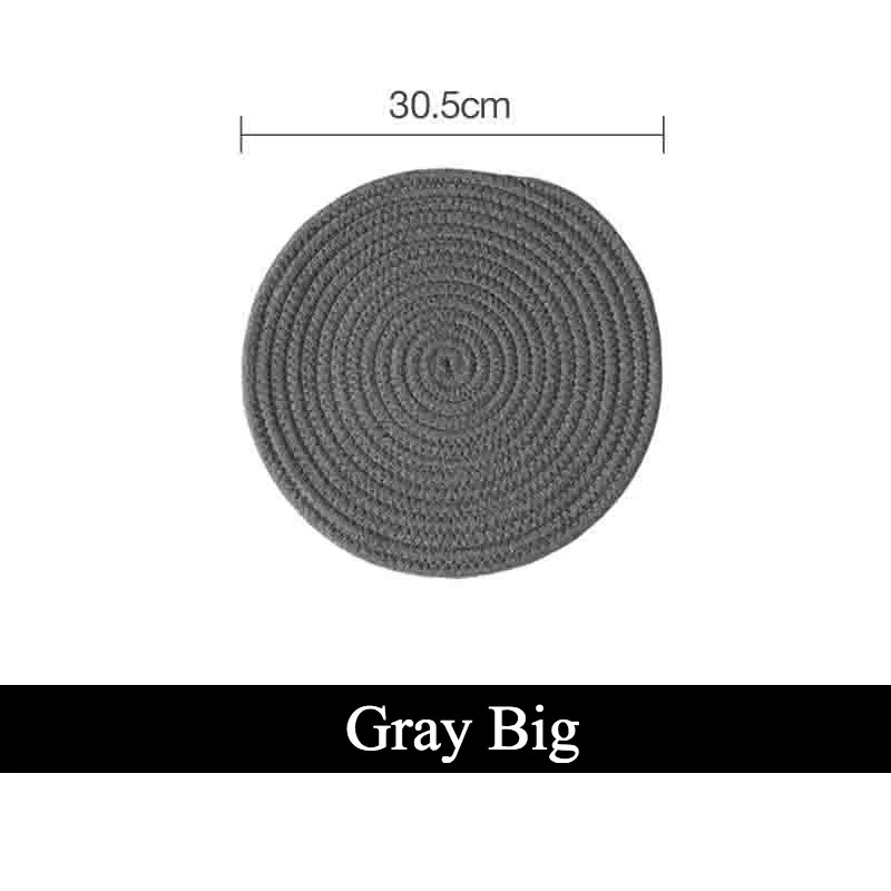 Cotton 30cm 3 шт./лот подстилка подставки для кухонного стола коврики Хлопок Вязание чаши коврики обивка коврик изоляционный коврик круглые подстилки ручной работы - Цвет: Cotton 30cm