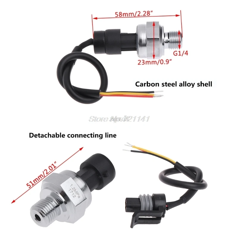 5V G1/4 1 2 MPa 150PSI передатчик давления воды газа масла топлива Датчик Dec12 Прямая