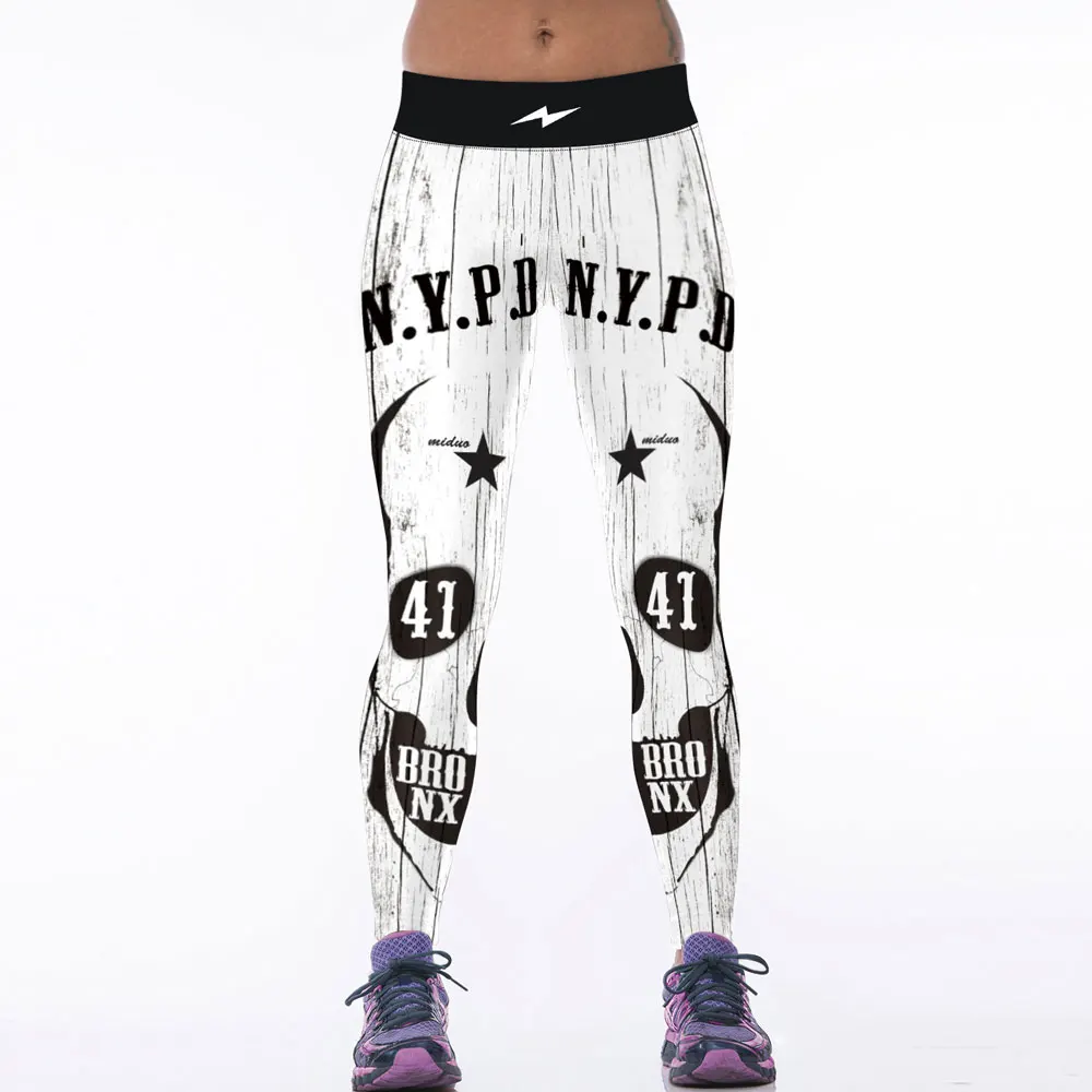 Горячая Фитнес Женщины Леггинсы Цифровой Печати Белый Черный Тигр Тренировки