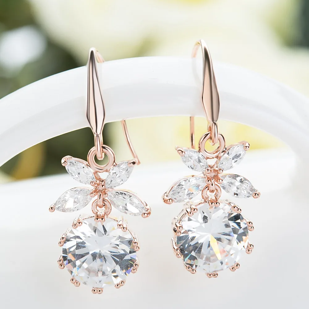 

2020 New Crystal Drop Earrings for Women Wedding Earrings Fashion Jewelry Gold Drop Earrings with Stones earrings EH1074