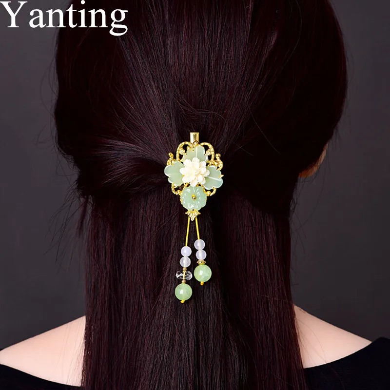 Yanting, женские Украшения для волос, глазированное стекло, цветок, Когти для волос, ручная работа, этнические заколки, заколки, классический подарок для женщин 0124