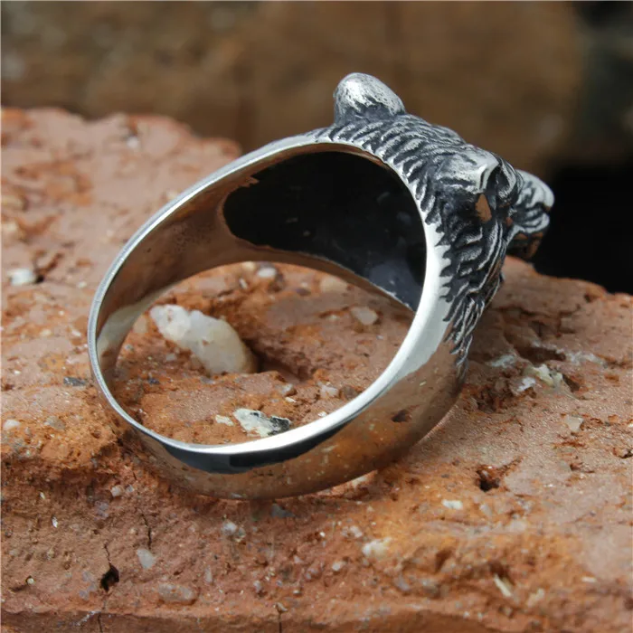 1pc Mens Boys 316L Stainless Steel Punk Gothic Style Dog Biker Ring Wholesale Price | Rings
