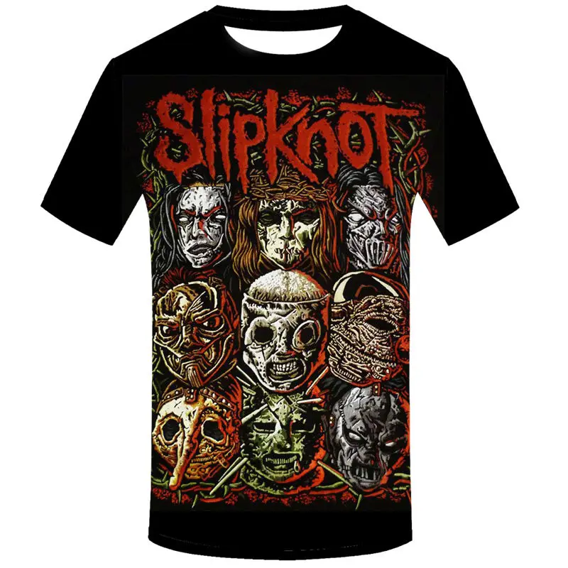 Мужская футболка Slipknot зеленая с ремешком в стиле хип-хоп уличная одежда аниме