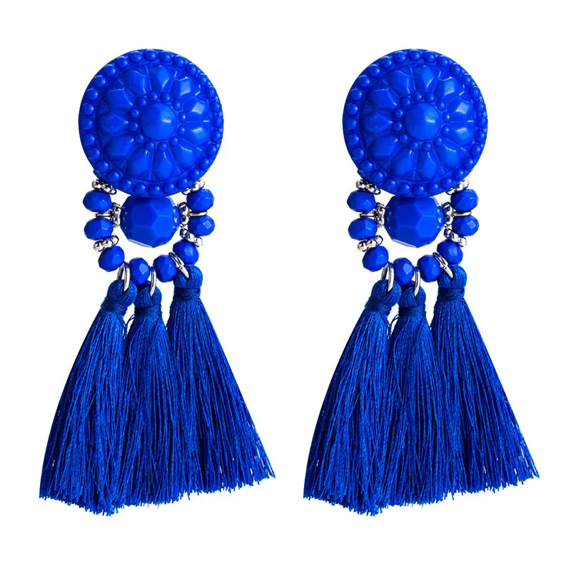 Плетеные серьги из смолы с кисточками для женщин акриловые висячие boucles d'oreilles