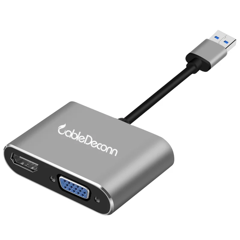 Преобразователь USB 3 0 в HDMI VGA 2 1 для компьютера ноутбука HD ТВ проектора| |