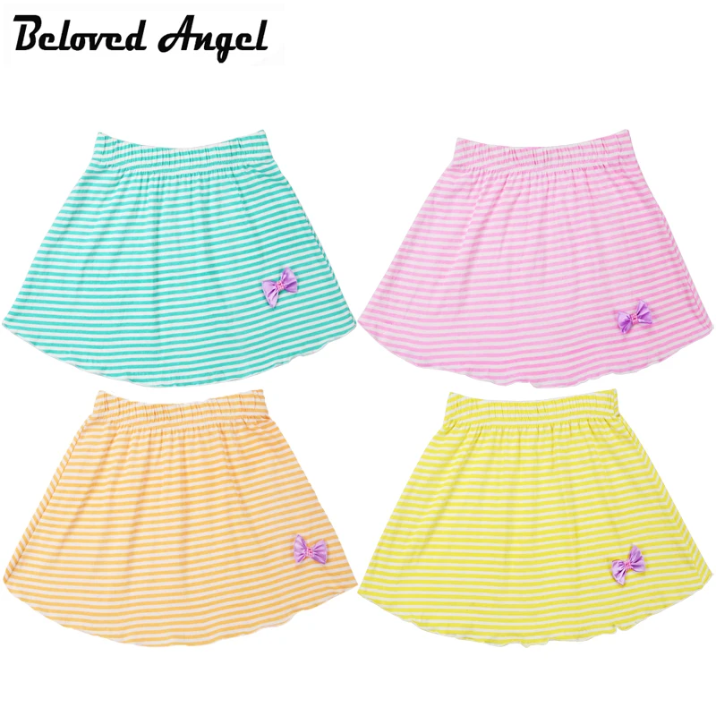 

Новинка 2018, юбки в полоску для девочек, детская одежда, Ранняя Одежда для девочек-подростков с бантом, одежда для маленьких принцесс 1-16 лет