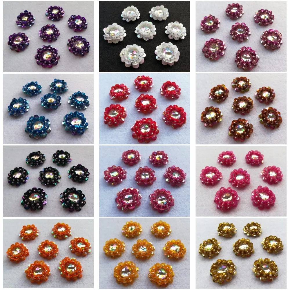 Новинка маленькие кружевные 3D нашивки ручной работы с золотыми блестками и